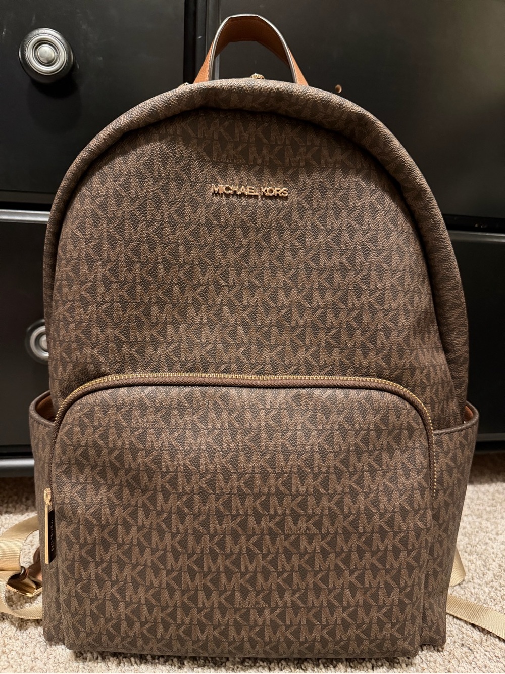 Michael Kors Brown Signature Logo Backpack